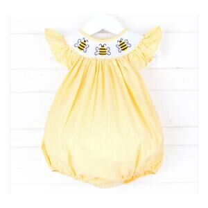 Classic Whimsy Buzzy Bee Smocked Bishop Bubble Size 18 Months EUC 100% Cotton